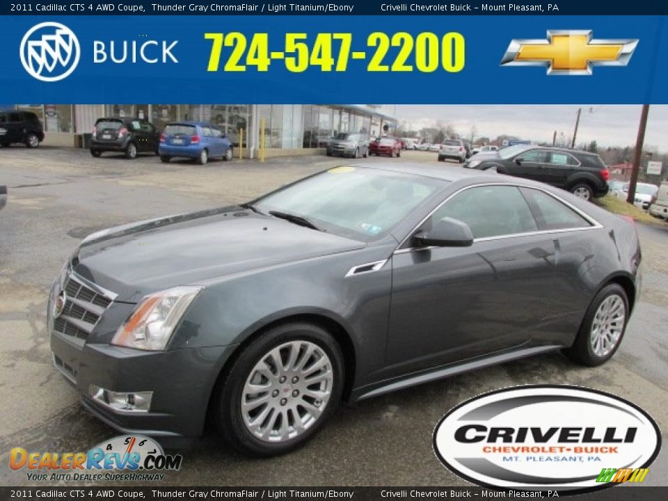 2011 Cadillac CTS 4 AWD Coupe Thunder Gray ChromaFlair / Light Titanium/Ebony Photo #1