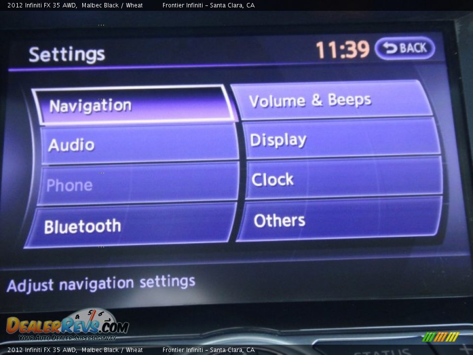 2012 Infiniti FX 35 AWD Malbec Black / Wheat Photo #26