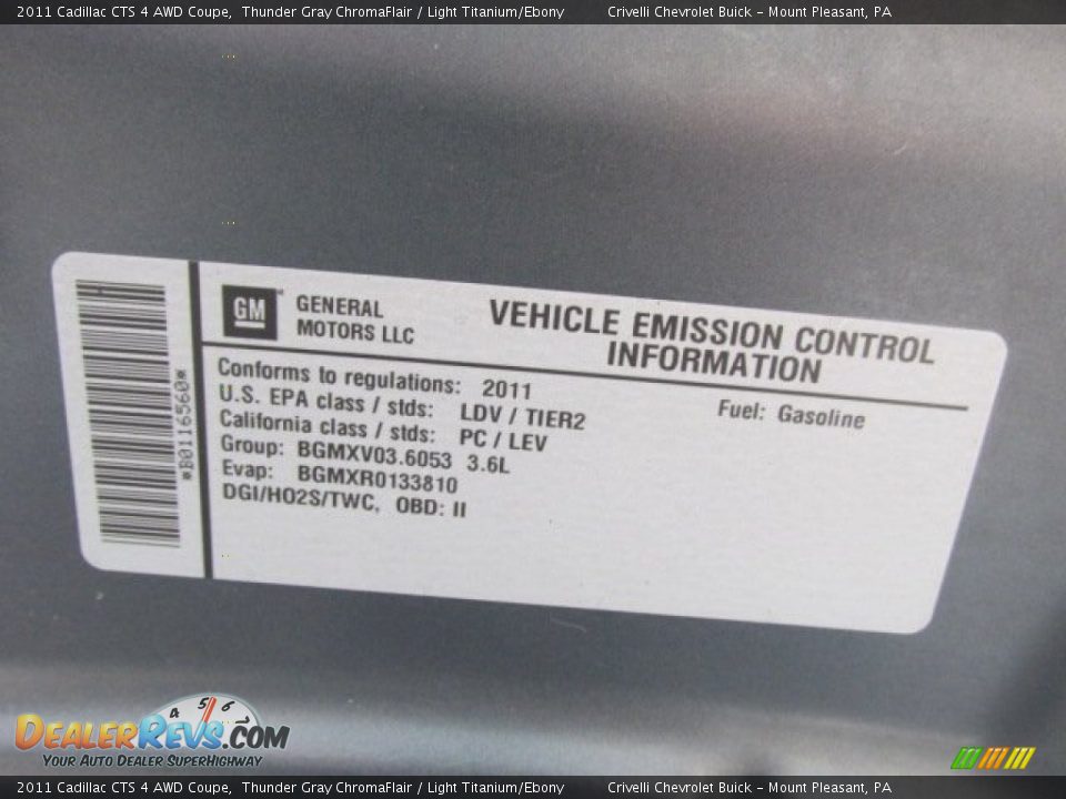 2011 Cadillac CTS 4 AWD Coupe Thunder Gray ChromaFlair / Light Titanium/Ebony Photo #17