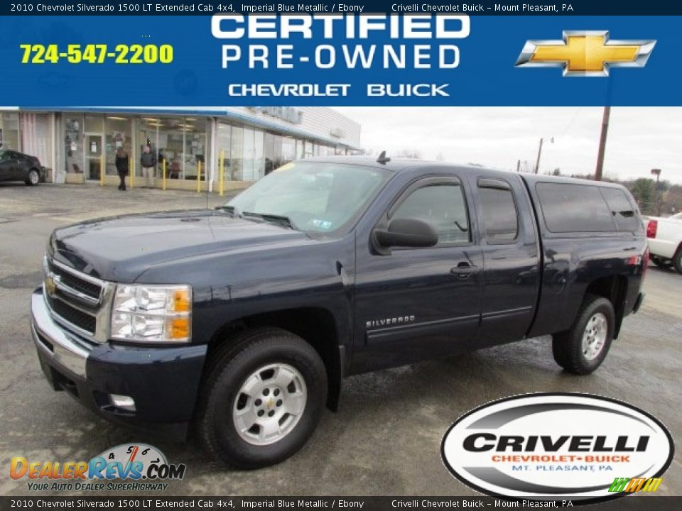 2010 Chevrolet Silverado 1500 LT Extended Cab 4x4 Imperial Blue Metallic / Ebony Photo #1