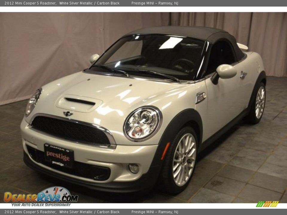 2012 Mini Cooper S Roadster White Silver Metallic / Carbon Black Photo #3
