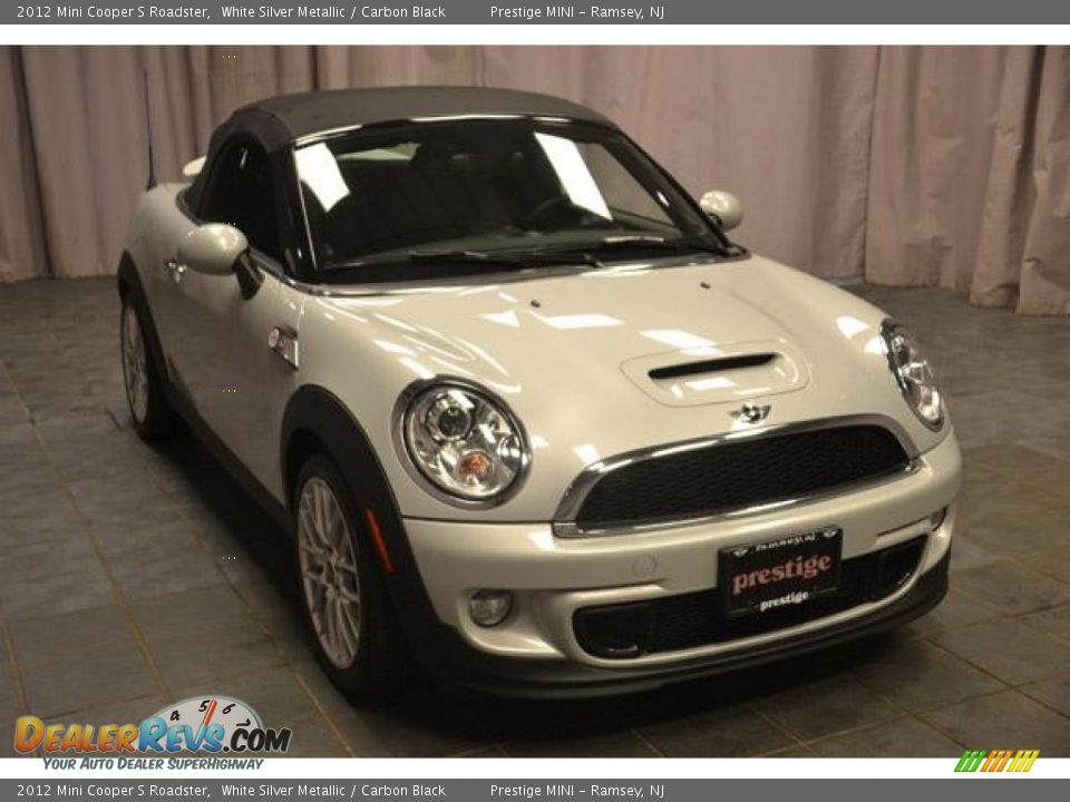 2012 Mini Cooper S Roadster White Silver Metallic / Carbon Black Photo #6