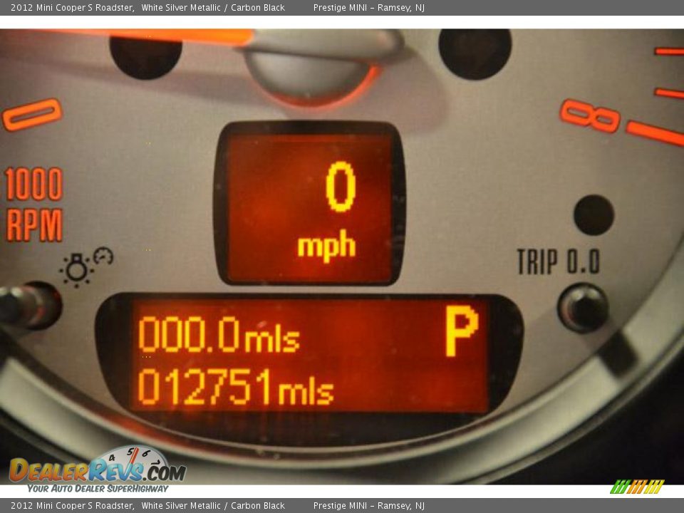 2012 Mini Cooper S Roadster White Silver Metallic / Carbon Black Photo #24