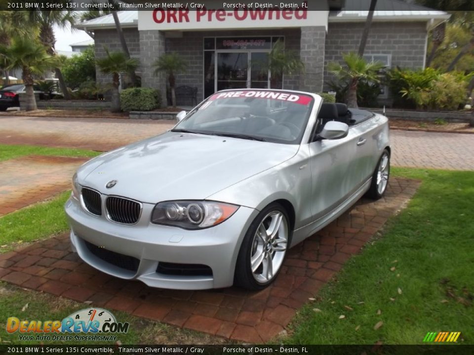 2011 BMW 1 Series 135i Convertible Titanium Silver Metallic / Gray Photo #1