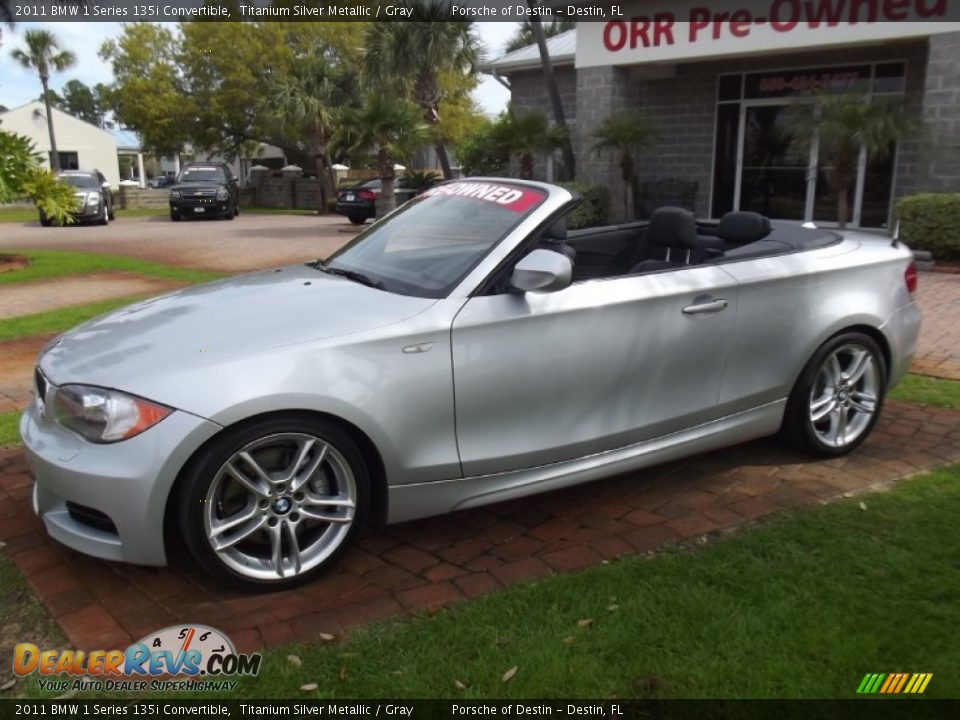 2011 BMW 1 Series 135i Convertible Titanium Silver Metallic / Gray Photo #2