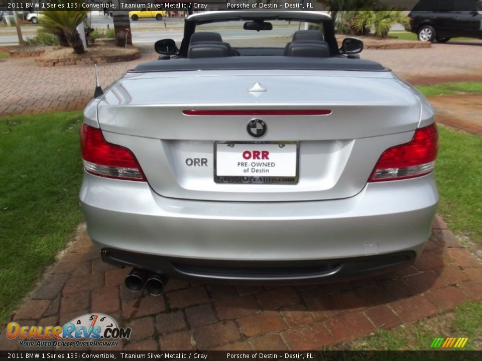 2011 BMW 1 Series 135i Convertible Titanium Silver Metallic / Gray Photo #5