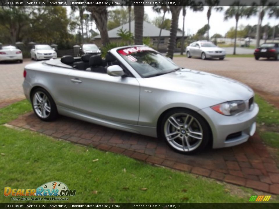 2011 BMW 1 Series 135i Convertible Titanium Silver Metallic / Gray Photo #8