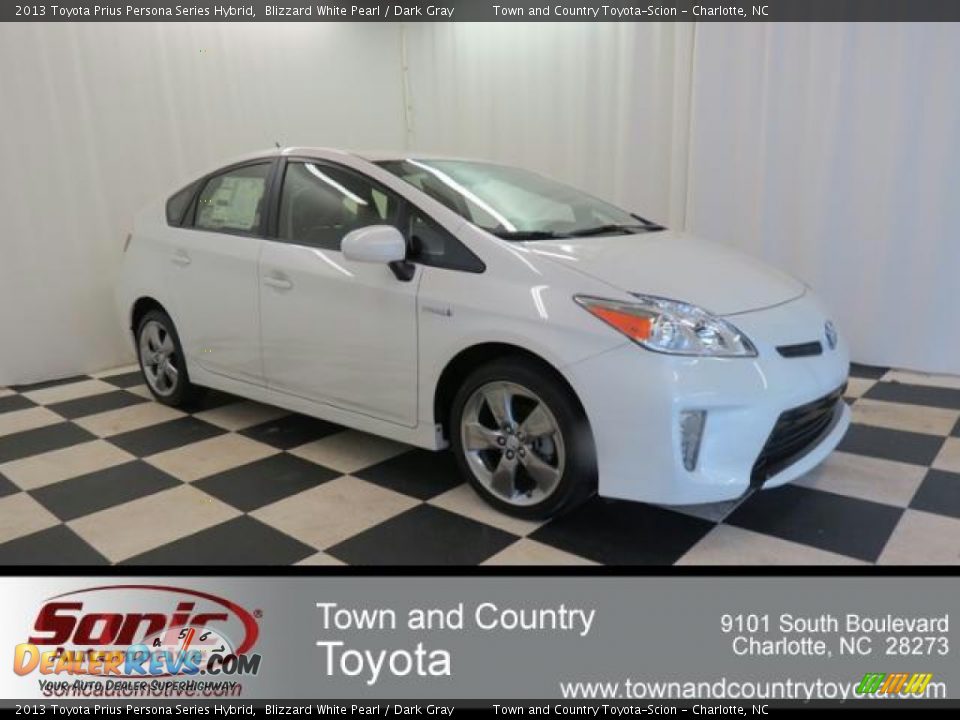 2013 Toyota Prius Persona Series Hybrid Blizzard White Pearl / Dark Gray Photo #1