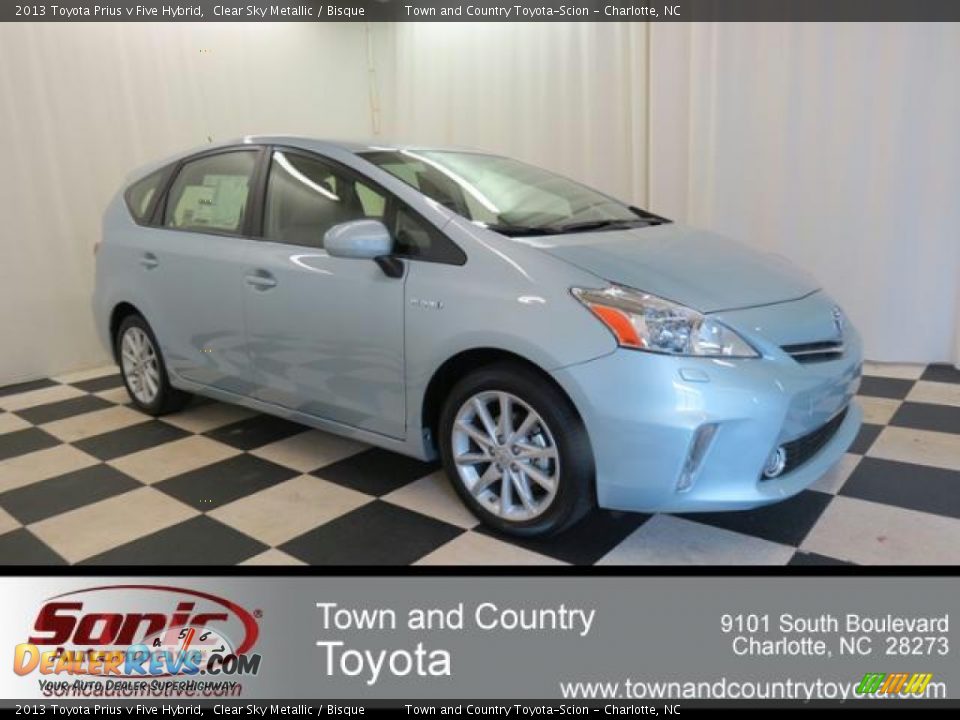 2013 Toyota Prius v Five Hybrid Clear Sky Metallic / Bisque Photo #1