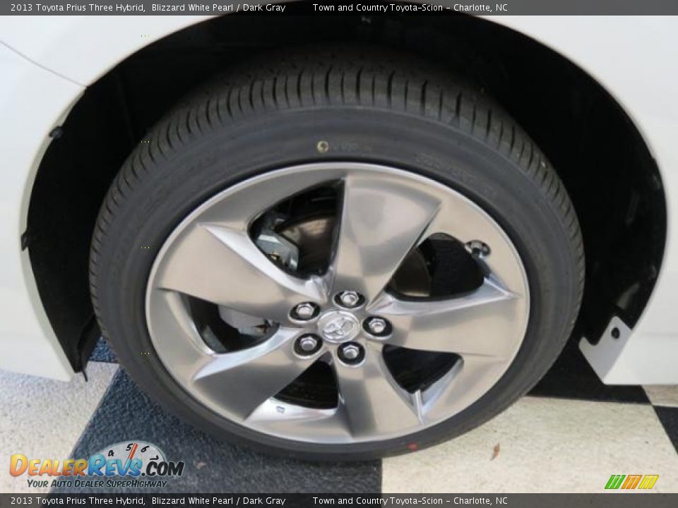 2013 Toyota Prius Three Hybrid Blizzard White Pearl / Dark Gray Photo #4