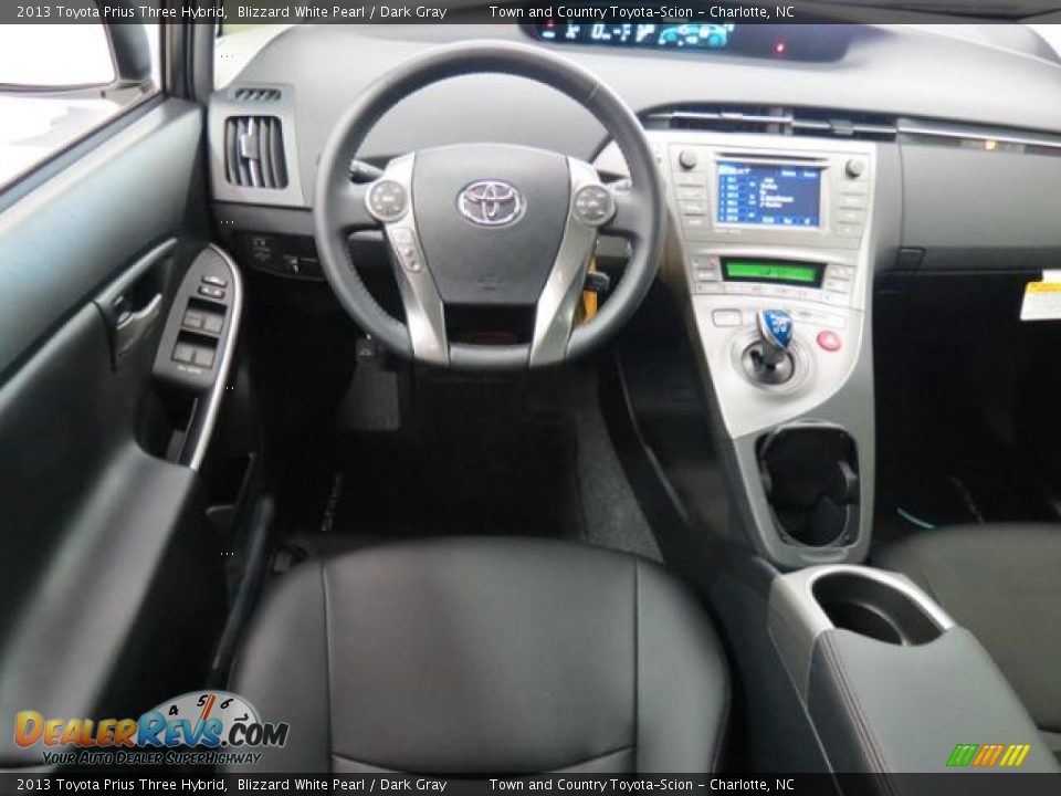 2013 Toyota Prius Three Hybrid Blizzard White Pearl / Dark Gray Photo #5