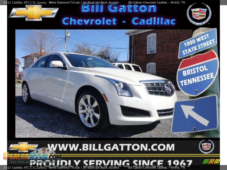 2013 Cadillac ATS 2.5L Luxury White Diamond Tricoat / Jet Black/Jet Black Accents Photo #1