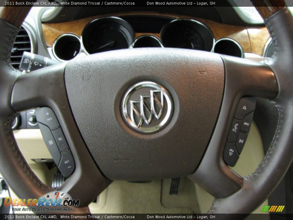 2011 Buick Enclave CXL AWD White Diamond Tricoat / Cashmere/Cocoa Photo #17