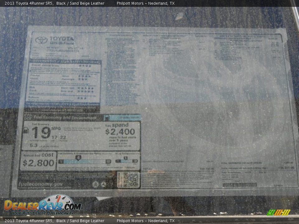 2013 Toyota 4Runner SR5 Black / Sand Beige Leather Photo #36