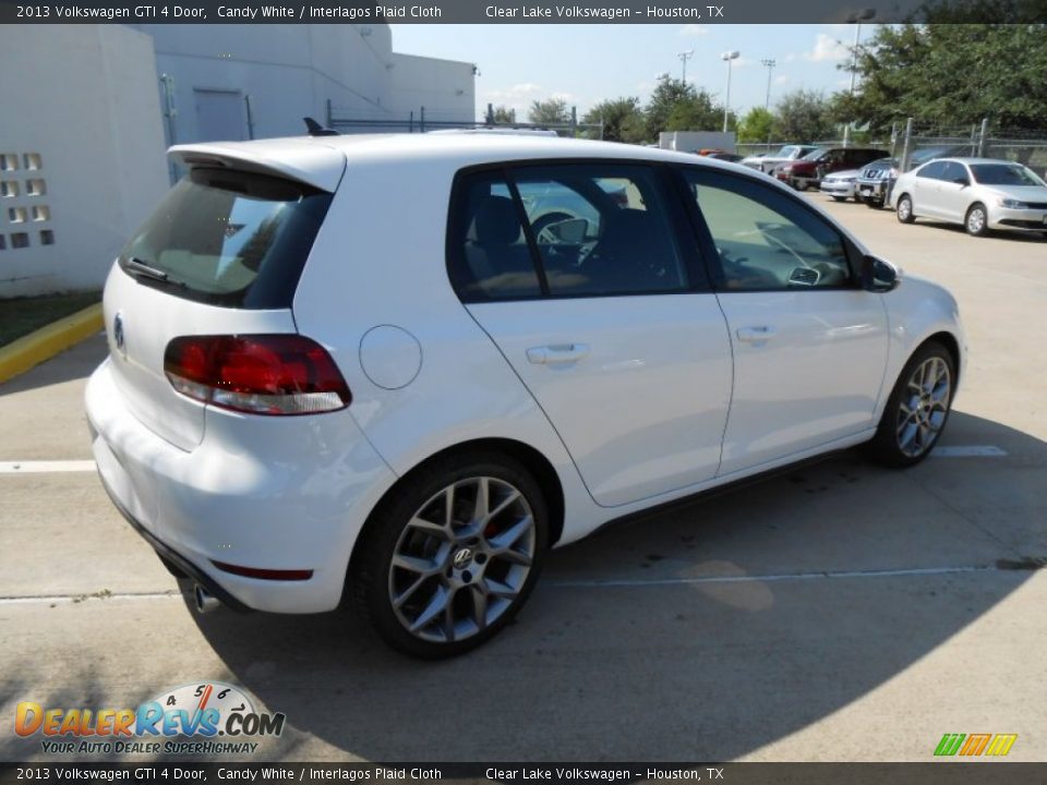 2013 Volkswagen GTI 4 Door Candy White / Interlagos Plaid Cloth Photo #7