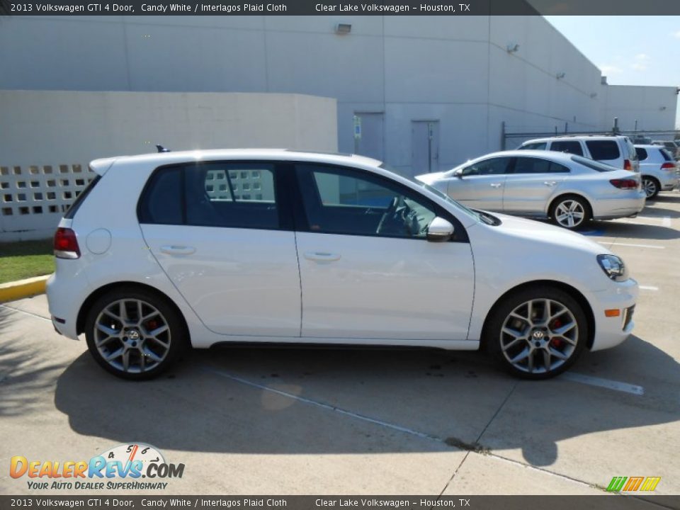 2013 Volkswagen GTI 4 Door Candy White / Interlagos Plaid Cloth Photo #8