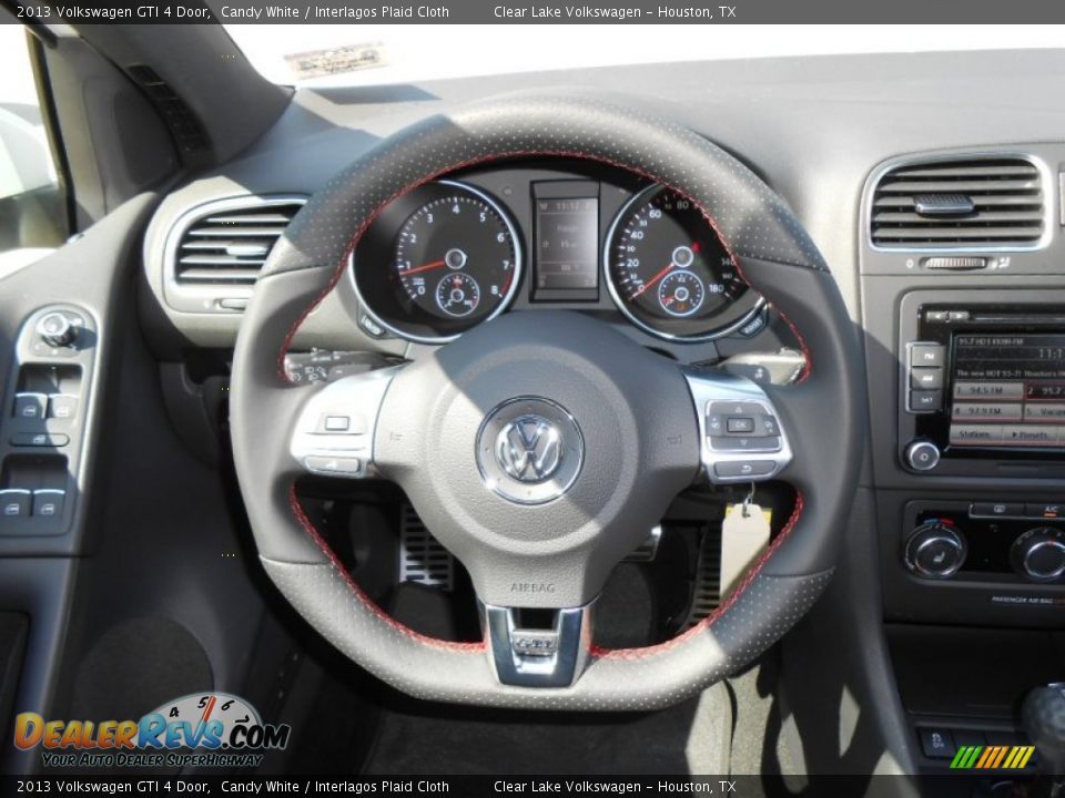 2013 Volkswagen GTI 4 Door Candy White / Interlagos Plaid Cloth Photo #10