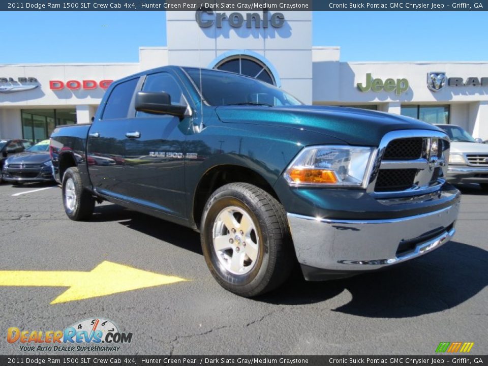 2011 Dodge Ram 1500 SLT Crew Cab 4x4 Hunter Green Pearl / Dark Slate Gray/Medium Graystone Photo #1