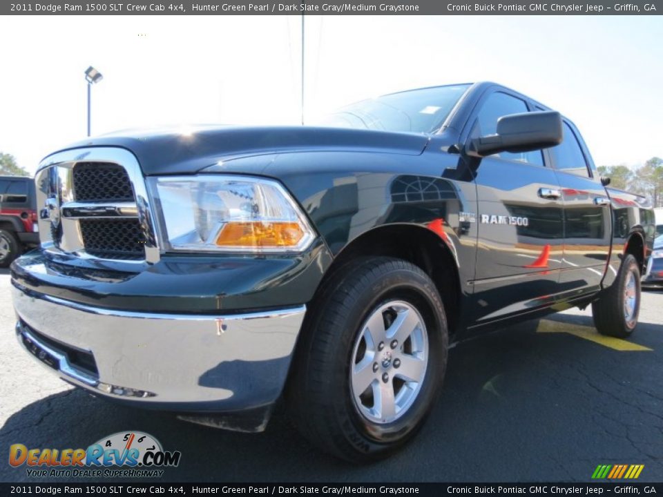 2011 Dodge Ram 1500 SLT Crew Cab 4x4 Hunter Green Pearl / Dark Slate Gray/Medium Graystone Photo #3