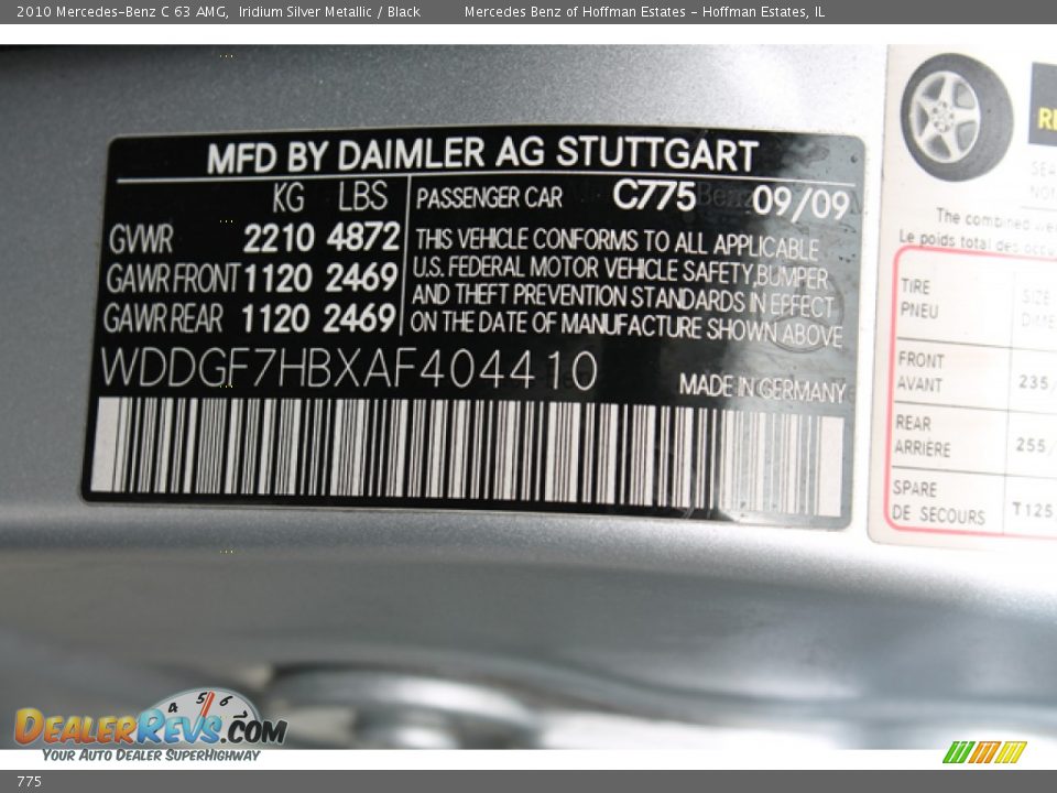 Mercedes-Benz Color Code 775 Iridium Silver Metallic