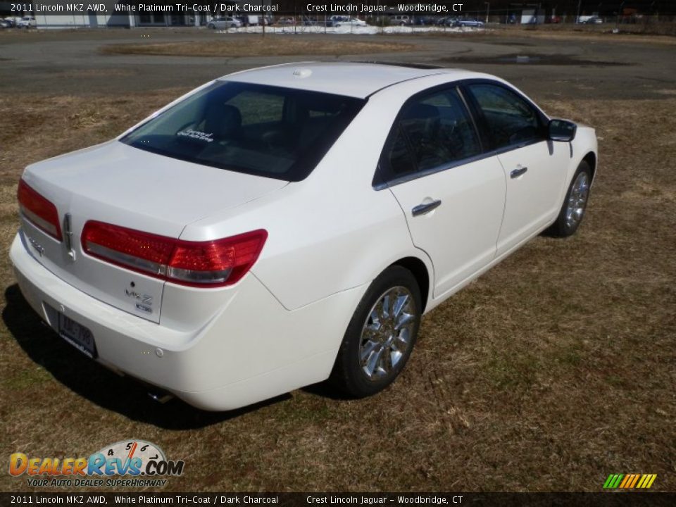 2011 Lincoln MKZ AWD White Platinum Tri-Coat / Dark Charcoal Photo #3