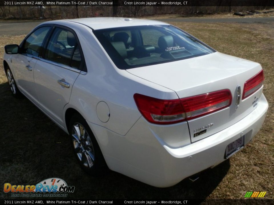 2011 Lincoln MKZ AWD White Platinum Tri-Coat / Dark Charcoal Photo #4