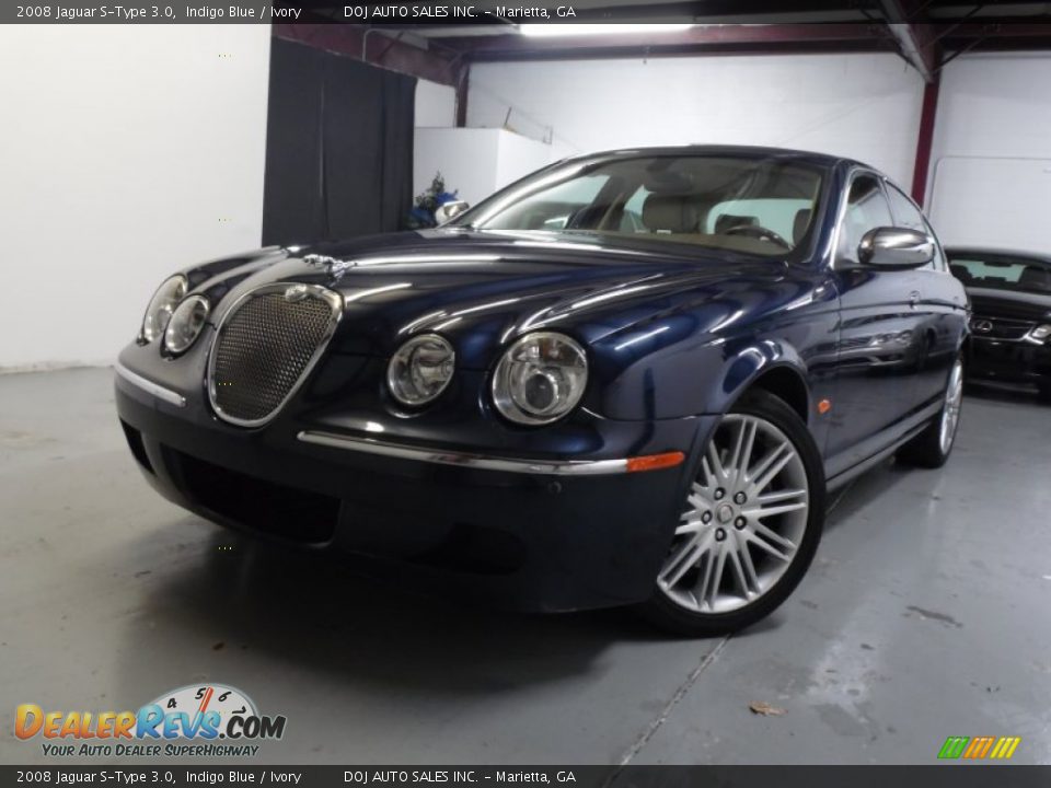 2008 Jaguar S-Type 3.0 Indigo Blue / Ivory Photo #2