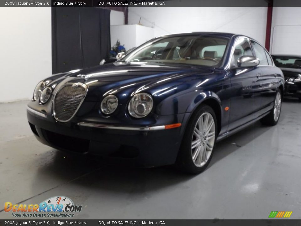 2008 Jaguar S-Type 3.0 Indigo Blue / Ivory Photo #4