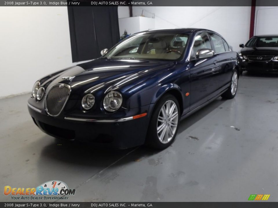 2008 Jaguar S-Type 3.0 Indigo Blue / Ivory Photo #13