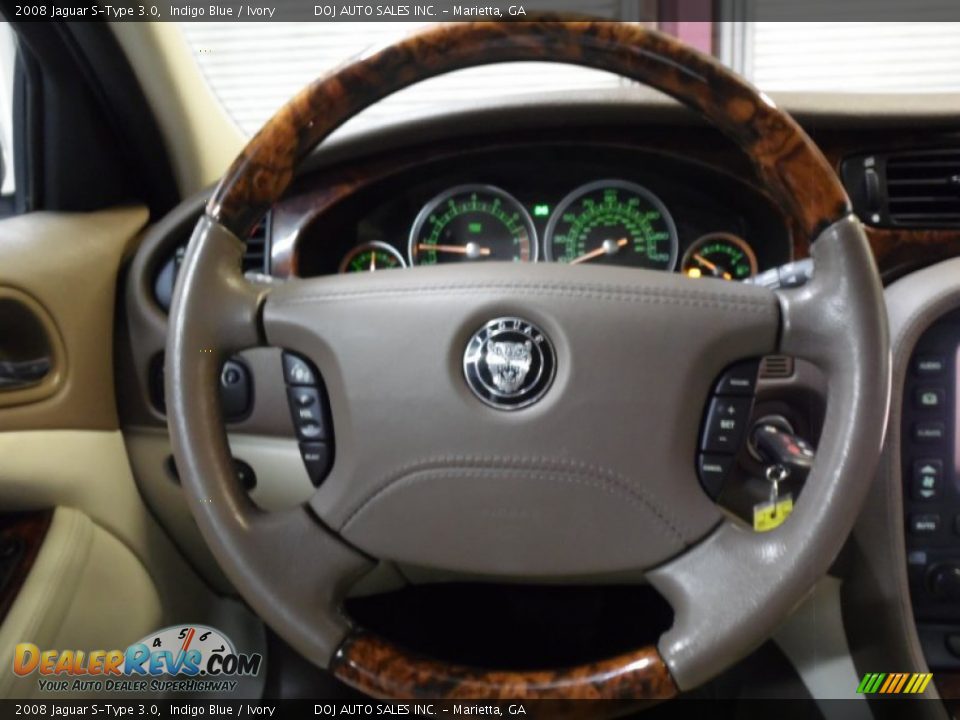 2008 Jaguar S-Type 3.0 Indigo Blue / Ivory Photo #20