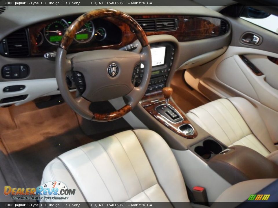 2008 Jaguar S-Type 3.0 Indigo Blue / Ivory Photo #25