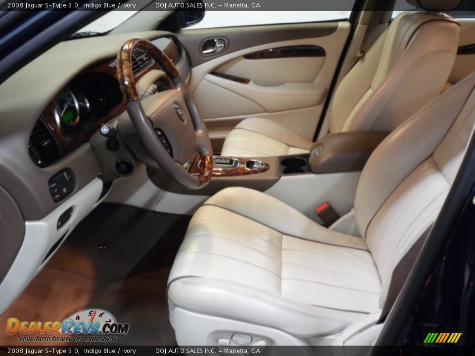2008 Jaguar S-Type 3.0 Indigo Blue / Ivory Photo #34