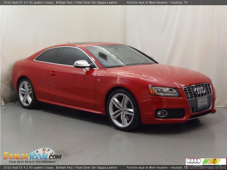 2010 Audi S5 4.2 FSI quattro Coupe Brilliant Red / Pearl Silver Silk Nappa Leather Photo #3