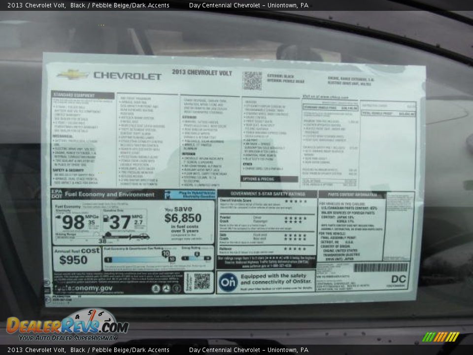 2013 Chevrolet Volt  Window Sticker Photo #8
