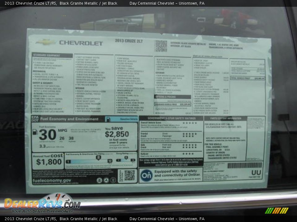 2013 Chevrolet Cruze LT/RS Black Granite Metallic / Jet Black Photo #8