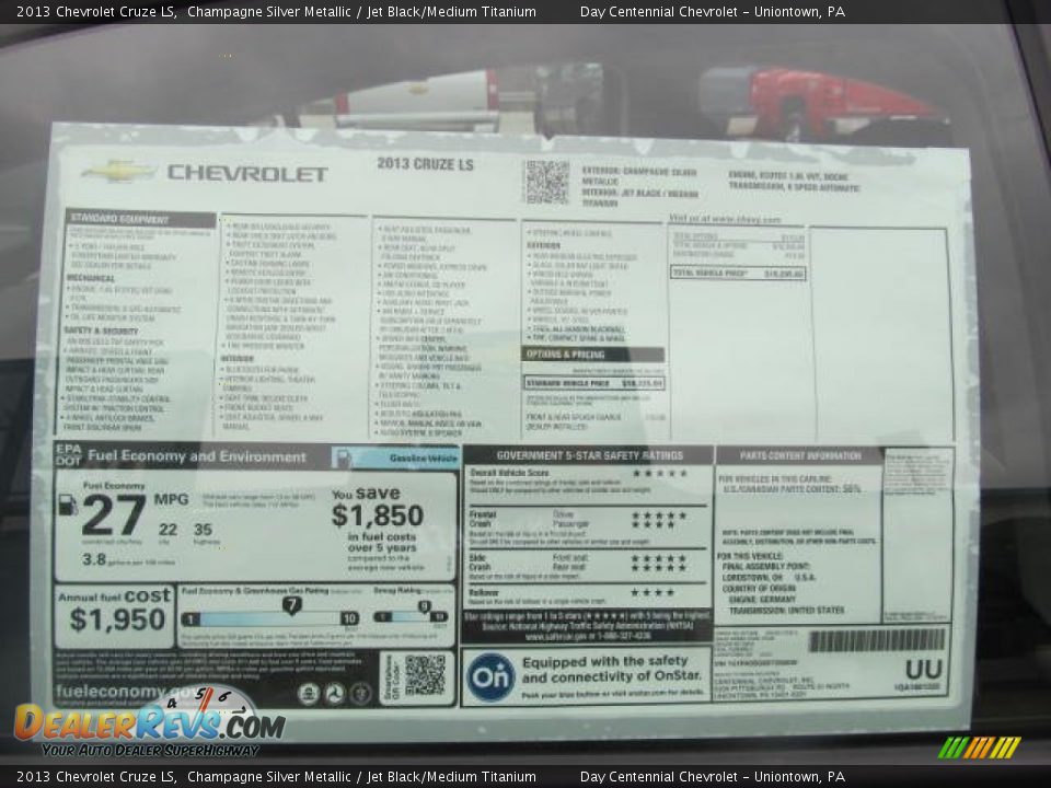 2013 Chevrolet Cruze LS Champagne Silver Metallic / Jet Black/Medium Titanium Photo #8