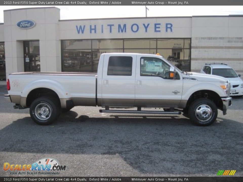 2013 Ford F350 Super Duty Lariat Crew Cab 4x4 Dually Oxford White / Adobe Photo #1