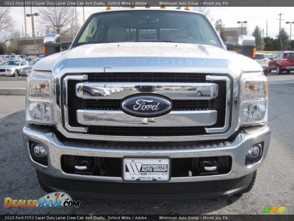 2013 Ford F350 Super Duty Lariat Crew Cab 4x4 Dually Oxford White / Adobe Photo #3