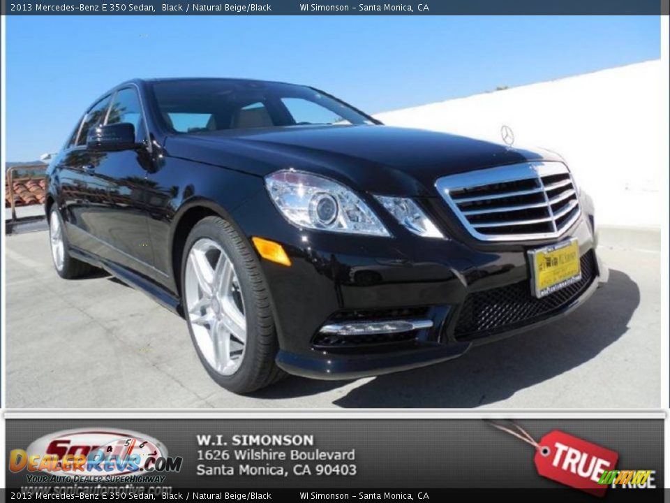2013 Mercedes-Benz E 350 Sedan Black / Natural Beige/Black Photo #1