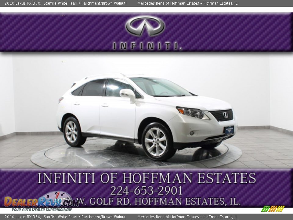 2010 Lexus RX 350 Starfire White Pearl / Parchment/Brown Walnut Photo #1