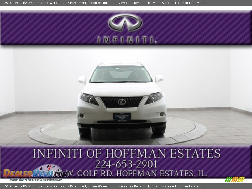 2010 Lexus RX 350 Starfire White Pearl / Parchment/Brown Walnut Photo #3