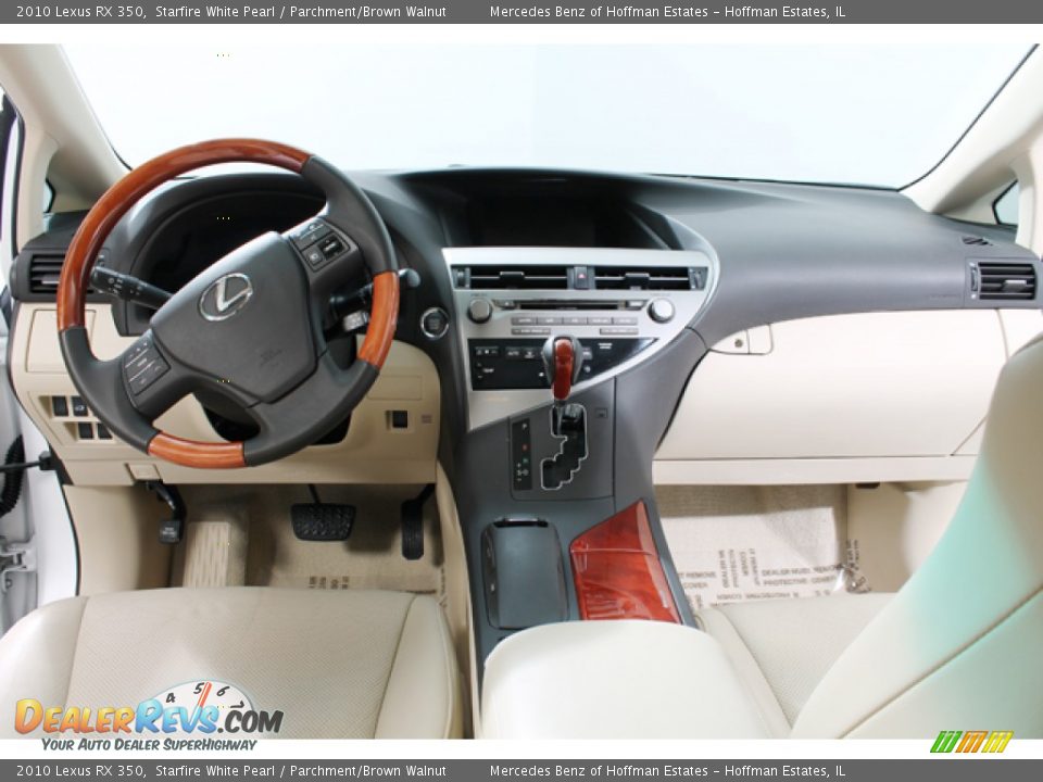 2010 Lexus RX 350 Starfire White Pearl / Parchment/Brown Walnut Photo #6