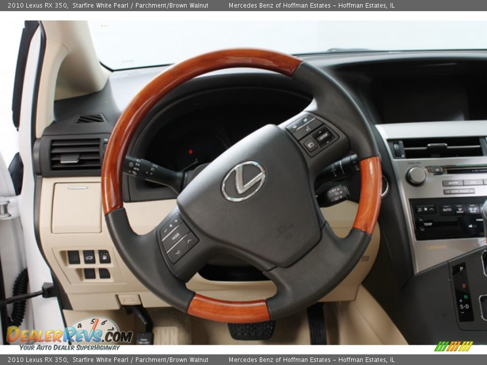 2010 Lexus RX 350 Starfire White Pearl / Parchment/Brown Walnut Photo #7