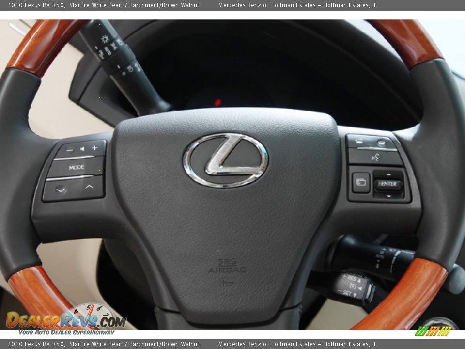 2010 Lexus RX 350 Starfire White Pearl / Parchment/Brown Walnut Photo #8