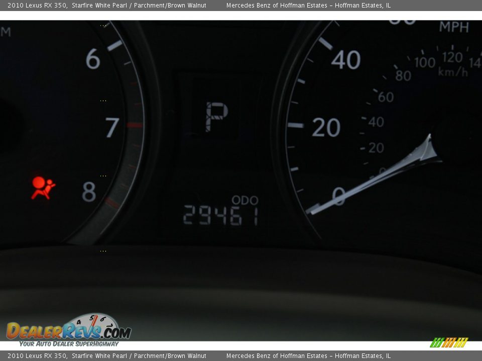 2010 Lexus RX 350 Starfire White Pearl / Parchment/Brown Walnut Photo #27