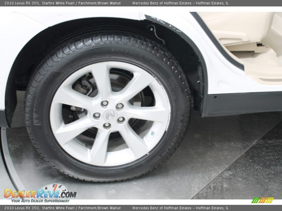 2010 Lexus RX 350 Starfire White Pearl / Parchment/Brown Walnut Photo #30