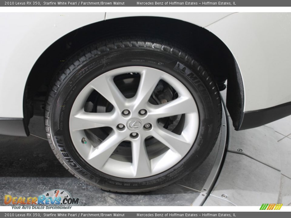 2010 Lexus RX 350 Starfire White Pearl / Parchment/Brown Walnut Photo #31