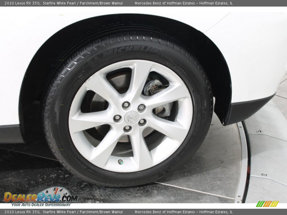 2010 Lexus RX 350 Starfire White Pearl / Parchment/Brown Walnut Photo #32