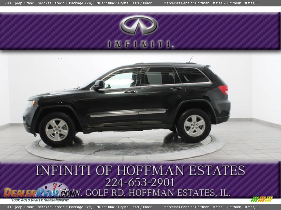 2013 Jeep Grand Cherokee Laredo X Package 4x4 Brilliant Black Crystal Pearl / Black Photo #2