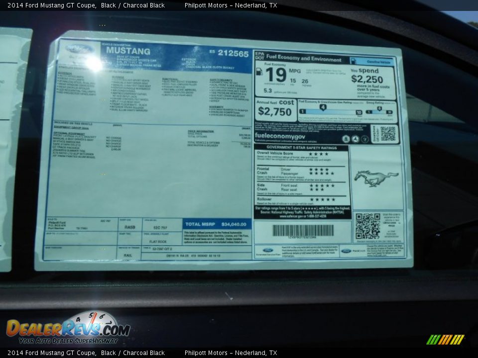 2014 Ford Mustang GT Coupe Black / Charcoal Black Photo #32